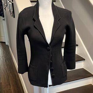 Audrey & Grace Black Blazer with Notched Lapel and Tailored Fit Sz S